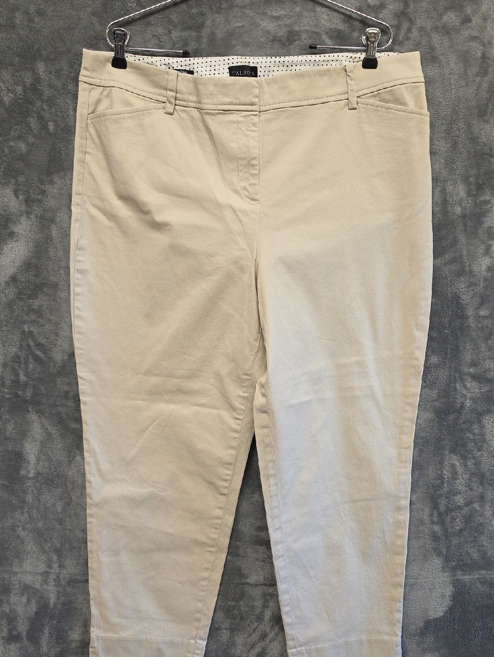 Talbots Light Cream Chino capri Pants sz 16